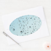 泡の付いた水 楕円形シール (封筒)