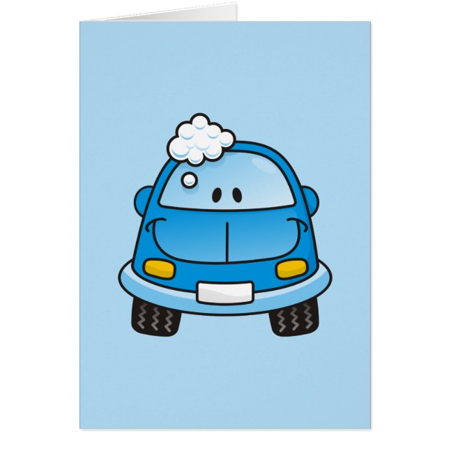 泡の付いた青い車 (正面)