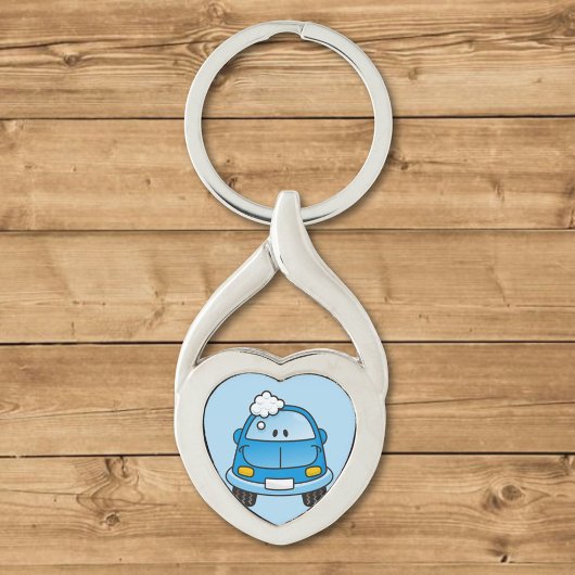 泡の付いた青い車 キーホルダー