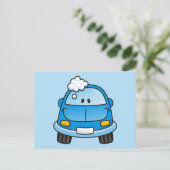 泡の付いた青い車 ポストカード (スタンド正面)
