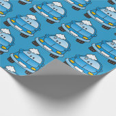 泡の付いた青い車 ラッピングペーパー (角)