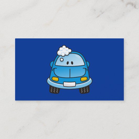 泡の付いた青い車 名刺 (裏面)