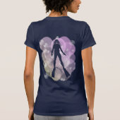 泡の女性スキューバダイバー Tシャツ (裏面)