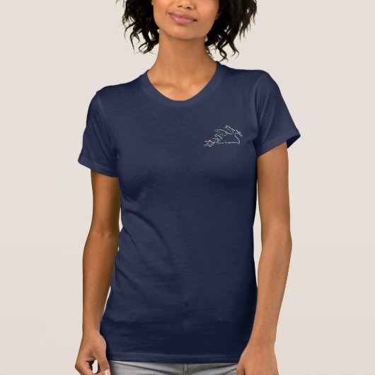 泡の女性スキューバダイバー Tシャツ (正面)
