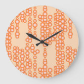 泡の流れ、桃 ラージ壁時計 (正面)