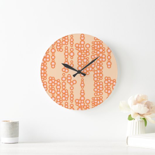 泡の流れ、桃 ラージ壁時計 (ホーム)