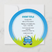 泡の青い車 招待状 (裏面)