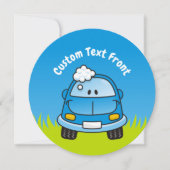 泡の青い車 招待状 (正面)