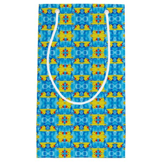 泡の黄色いゴム製アヒルちゃん スモールペーパーバッグ (正面)