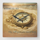 泡を上げる – スクエア壁時計 (正面)