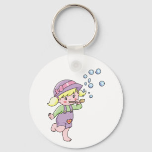 泡を吹いている女の子 キーホルダー