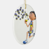 泡を吹いている漫画の女の子 セラミックオーナメント (右)