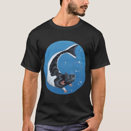 泡を吹く人魚ネズミ Tシャツ (正面)