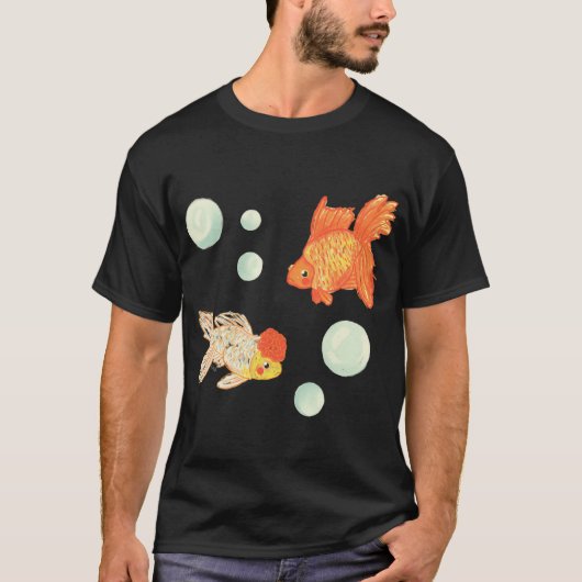 泡を吹く金魚 Tシャツ (正面)