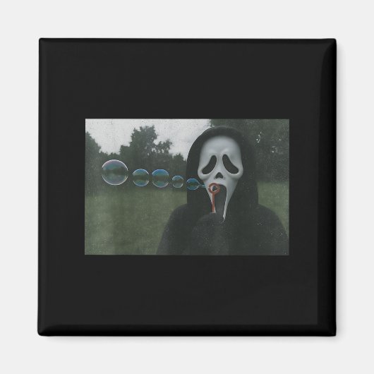 泡を吹くY顔の面白いホラー・ハロウィン・ミーム マグネット (正面)