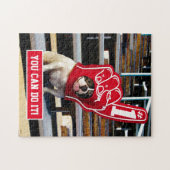 泡を手にした犬 ジグソーパズル (横)