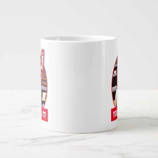 泡を手にした犬 ジャンボコーヒーマグカップ (正面)