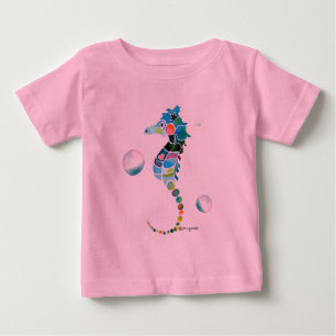 泡を持つタツノオトシゴ ベビーTシャツ
