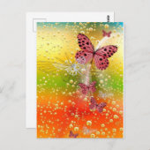 泡を持つ斑入りのマウブ蝶 ポストカード (正面/裏面)