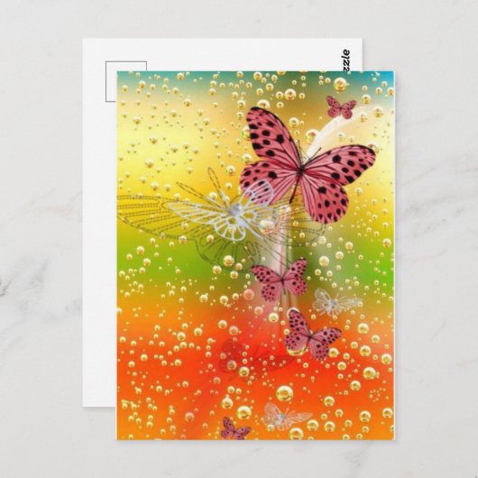 泡を持つ斑入りのマウブ蝶 ポストカード (正面/裏面)