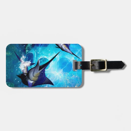 泡を持つ素晴らしいマカジキ ラゲッジタグ (正面横)