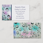 泡カーウォッシュの名刺のテンプレート 名刺 (正面/裏面)