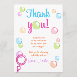 泡サンキューカードの誕生会の女の子 サンキューカード
