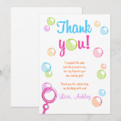 泡サンキューカードの誕生会の女の子 サンキューカード (正面/裏面)