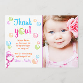 泡サンキューカードの誕生会の女の子 サンキューカード