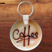 泡パーソナライズされたに書コーヒ キーホルダー (正面)