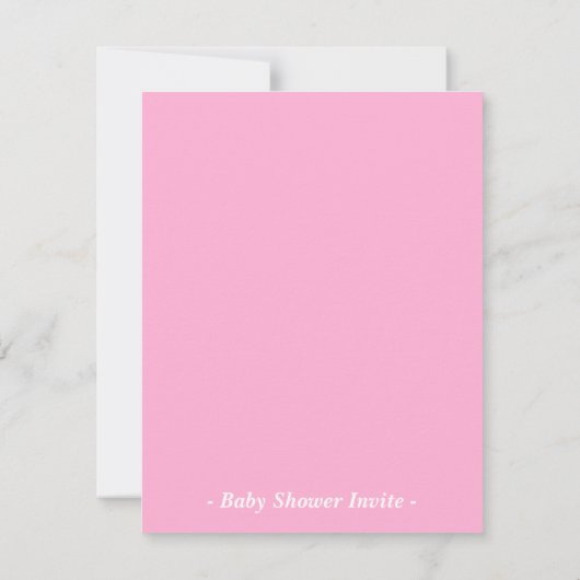 泡ピンクのベビーシャワーのパーティーとのかわいいアヒルちゃん 招待状 (裏面)