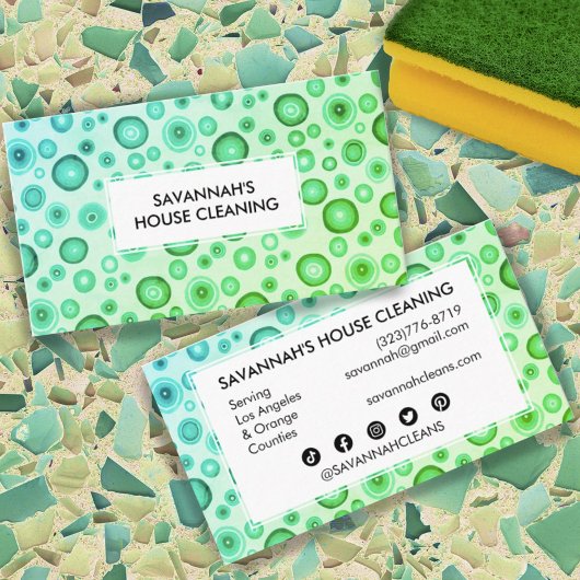 泡ミニマリストハウスクリーニング清掃守衛室クリーン 名刺