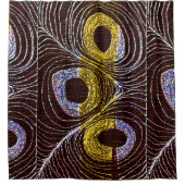 泡中心の部族の鳥の羽 シャワーカーテン (正面)