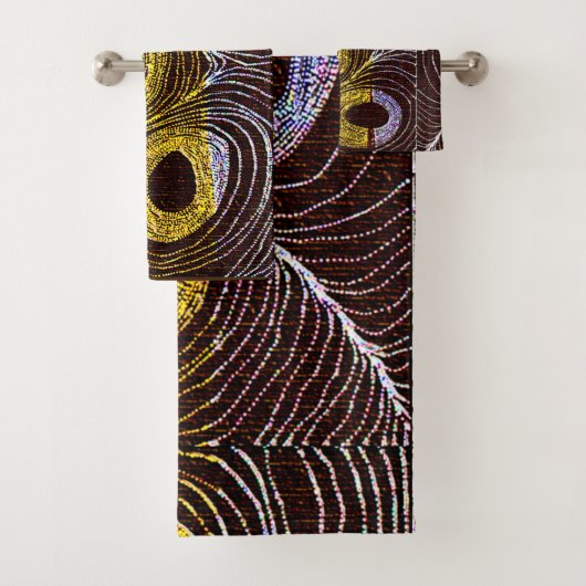 泡中心の部族の鳥の羽 バスタオルセット (インサイチュ)