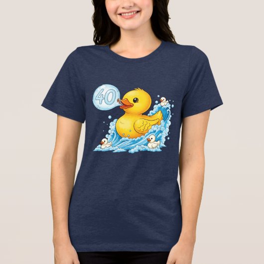 泡付きのゴム製のアヒル 40 ビンゴTシャツ トライブレンドTシャツ (正面)