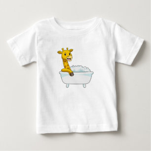 泡付浴槽付キリン ベビーTシャツ