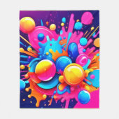 泡吹カラフルき フリースブランケット (正面)