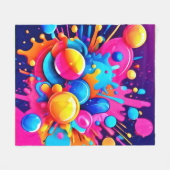 泡吹カラフルき フリースブランケット (正面(横))