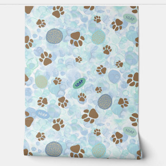 泡浴石鹸とスポンジで洗犬 壁紙