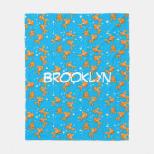 泡漫画の模様が入った可愛いハッピーゴールドフィッシュ フリースブランケット (正面)