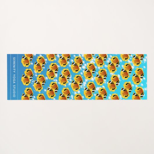 泡状の水に棲む熱帯性フーンキンバターフライ ヨガマット (裏面(横))