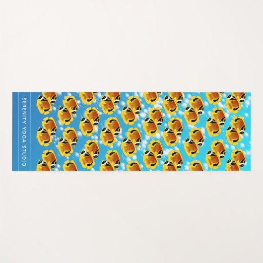 泡状の水に棲む熱帯性フーンキンバターフライ ヨガマット (正面(横))