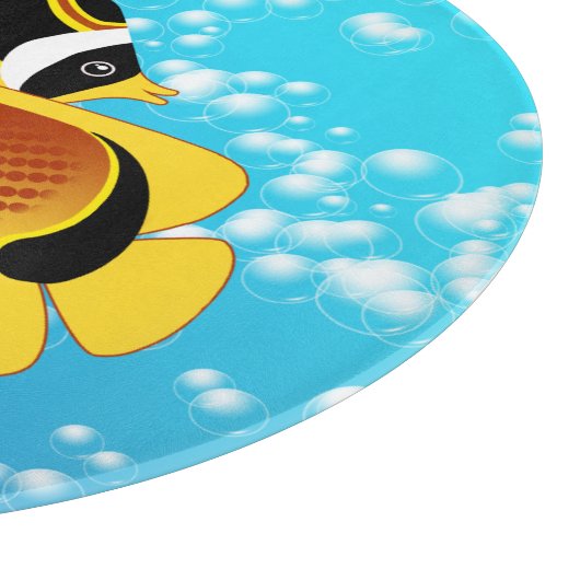 泡状の水の中のタヌキの一対 カッティングボード (角)