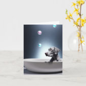 泡状グリーティングカード付きワイマラ カード (黄色い花)