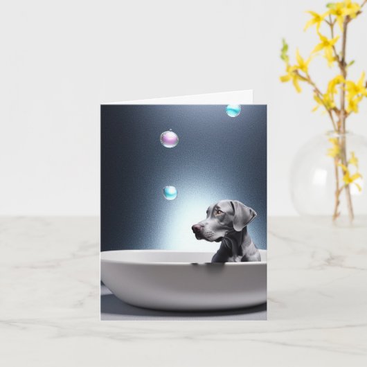 泡状グリーティングカード付きワイマラ カード (黄色い花)