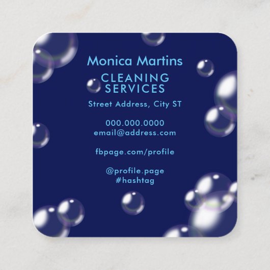 泡状スタイル スクエア名刺 (裏面)