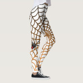 泡状スパイダーとくもの巣おもしろいハロウィーンデザイン レギンス (右)
