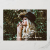 泡状トレンディーフォイル卒業発表 箔招待状 (正面)