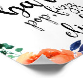 泡状バーフローラ水彩8x10結婚のサイン ポスター (角)