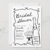 泡状ブライダルシャワー手描きフォト招待状 招待状 (正面)